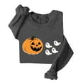 thumbnail image 3 of DDAPJ pyju Halloween Sweatshirt Women Spooky Season Shirt Ghost Pumpink Graphic Fall Pullover Tops Gray XL, 3 of 4