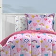 thumbnail image 4 of Dream Factory Balloon Hearts Twin Bed-in-a-Bag, Lilac, Microfiber, Polyester Fill, Female, Age Group 3+, 4 of 9