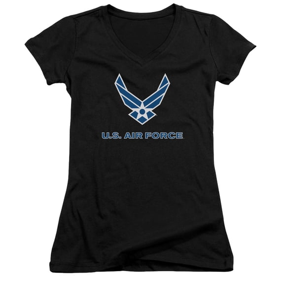 Air Force Logo Junior Women's T-Shirt V-Neck Black