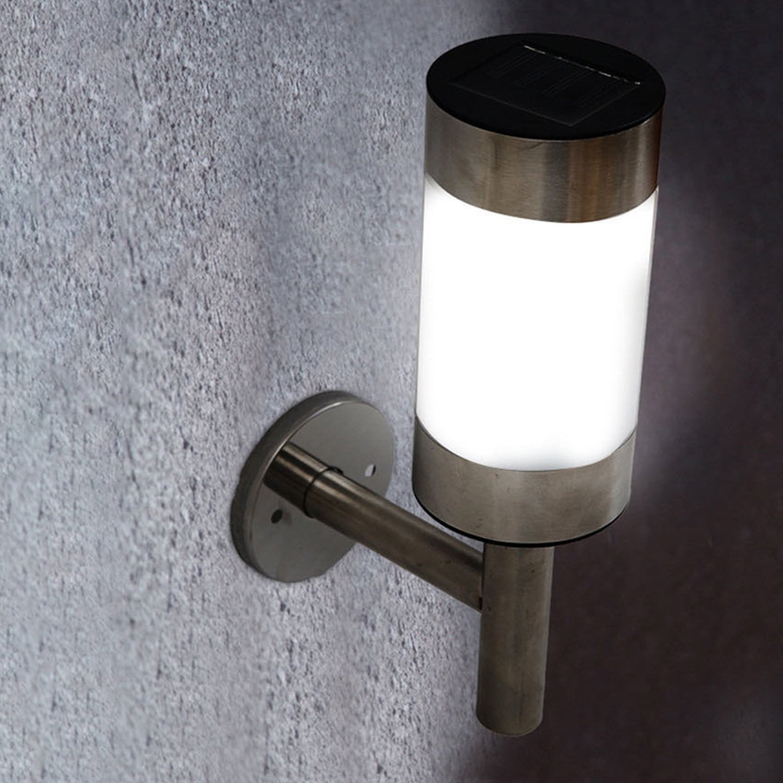 VALSEEL Stainless Steel Outdoor Water Proof Solar Wall Light Garden Patio Outdoor Balcony Road Lighting Wall Sconce Cylinder Solar LED Light Porches 2PCS