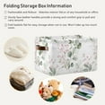 thumbnail image 5 of Foldable Storage Bins Watercolor Floral Green Leaves Fabric Storage Baskets Collapsible Decorative Baskets Closet Organizer Bins with PU Handles for Shelves Home Closet-1Pack Decor Gifts, 5 of 7