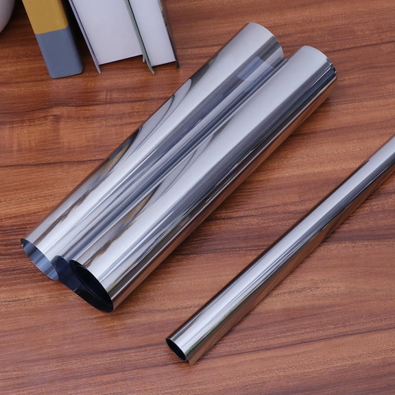 Moluckfu Plated Silver Sun Block Window Film for Home Store Office Easy Installation