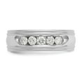 thumbnail image 4 of 14K White Gold Ring Band Men's Milgrain Diamond Lab Grown Round, Size 8, 4 of 7
