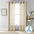 thumbnail image 1 of Mainstays Windowpane Sheer Window Curtains Panel Pair, Set of 2, White, 38" W x 84" L, 1 of 7