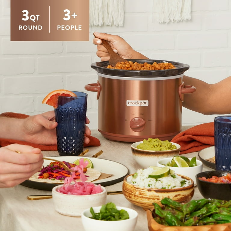 Crockpot Design Series 3-Quart Manual Slow Cooker, Copper 