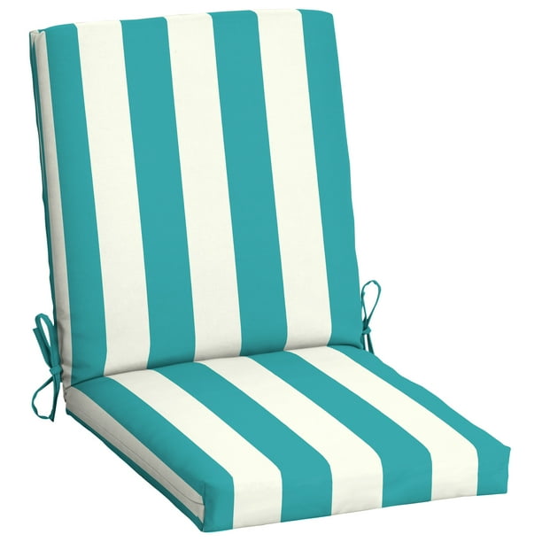 Mainstays Turquoise Blue Stripe 43 X 20 In Outdoor Patio Chair Cushion Com Outdoor Patio Chair Cushion, Turquoise Outdoor Patio Chair Cushions