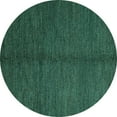 thumbnail image 1 of Ahgly Company Indoor Round Abstract Turquoise Blue Modern Area Rugs, 5' Round, 1 of 4