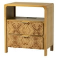 thumbnail image 1 of COZAYH Farmhouse 2 Drawer Bed Nightstand w/ Charging Station, Burl Wood, Natural, 1 of 10