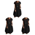 thumbnail image 2 of Minnieouse Vestido de mujer de poliéster Color sólido Sin mangas Jersey suelto Reemplazo Casual Vestidos de moda para niñas Negro S Type1 NO1, 2 of 6