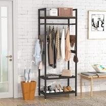 Tribesigns Small Heavy Duty Clothes Rack with Shelf and Hanging Rod, Freestanding Closet Organizer, Industrial Garments Rack for Small Space, Bedroom,27'' W X15" D X69'' H, Max Load 300LBS