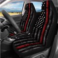 thumbnail image 2 of Uorisanigo American Fire Flag Car Seat Covers Sets 14 Pcs Car Steering Wheel Cover Auto Headrest Cover Center Console Cover Cars Seat Belt Cover Comfortable Soft Auto Interior for Cars SUVs, 2 of 6