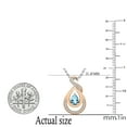 thumbnail image 3 of Dazzlingrock Collection 6X4mm Pear Blue Topaz & Round White Diamond Swirl Infinity Teardrop Pendant for Women with 18 Inch Silver Chain (0.10 ctw, Color I-J, Clarity I1-I2) in 14K Rose Gold, 3 of 4