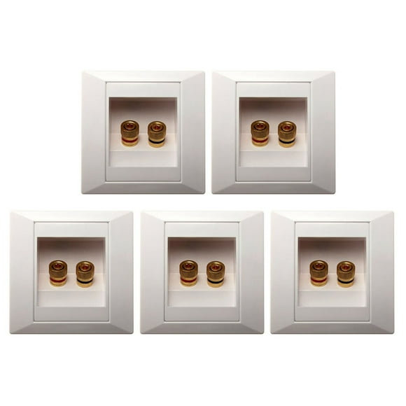 5X Puerto de Conexion de Enchufe de Pared con 2 Altavoz de Jack Blanco