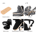 thumbnail image 3 of Baby Stroller High Landscape Pram & Lightweight Pushchair Travel Systems with Reversible Bassinet for Newborns and Toddlers,Unisex(Black), 3 of 12
