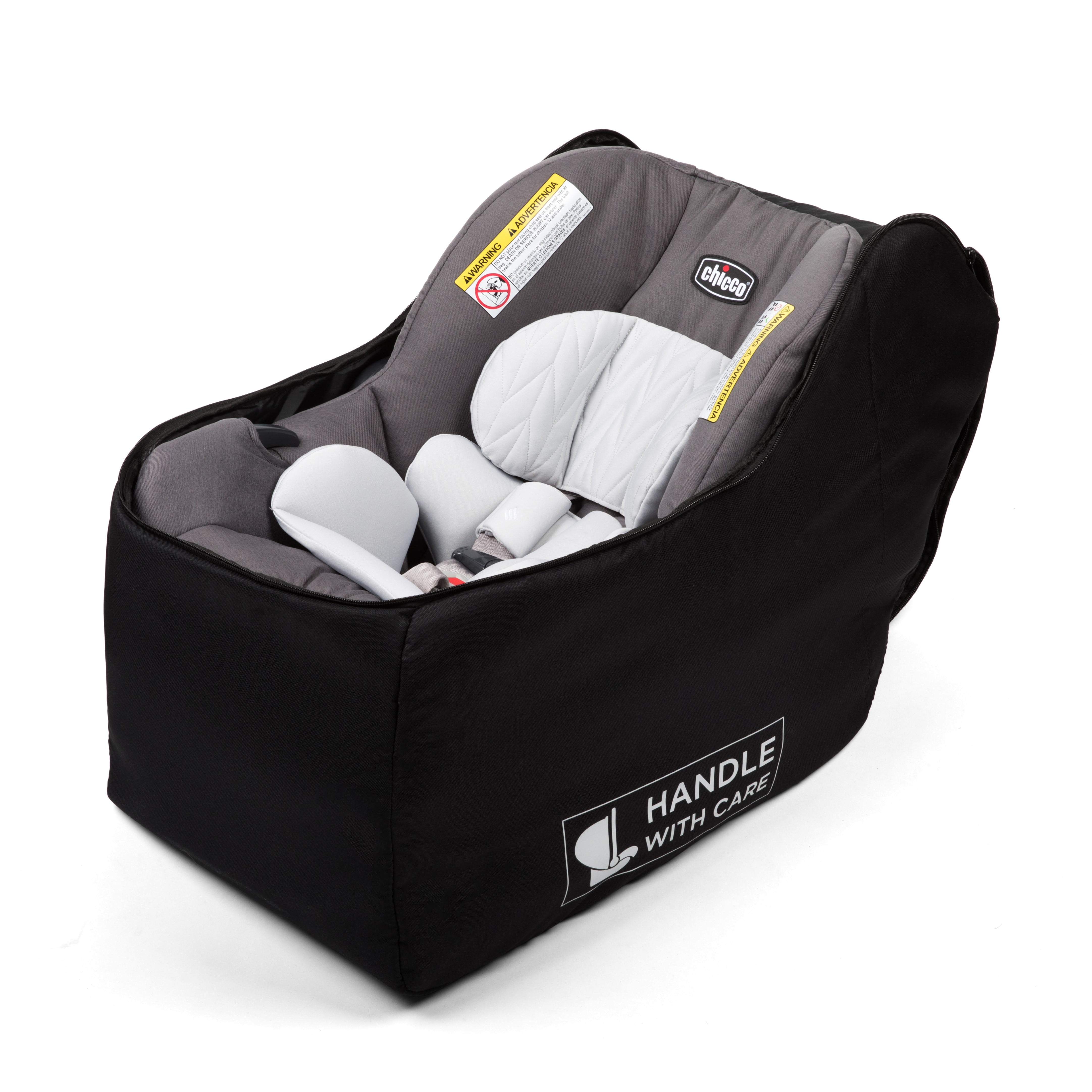 J.L. Childress Premier Padded Infant Car Seat Travel Bag, Zipper. Black with AirTag Holder. One.
