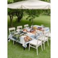 thumbnail image 3 of Outdoor Tablecloth with Umbrella Hole and Zipper, Blue Christmas Rectangle Table Cloth 54x80 Inch Waterproof Tablecloth, Xmas Winter Forest Tree Deer Snowflakes Picnic Table Cover for Patio Camping, 3 of 7