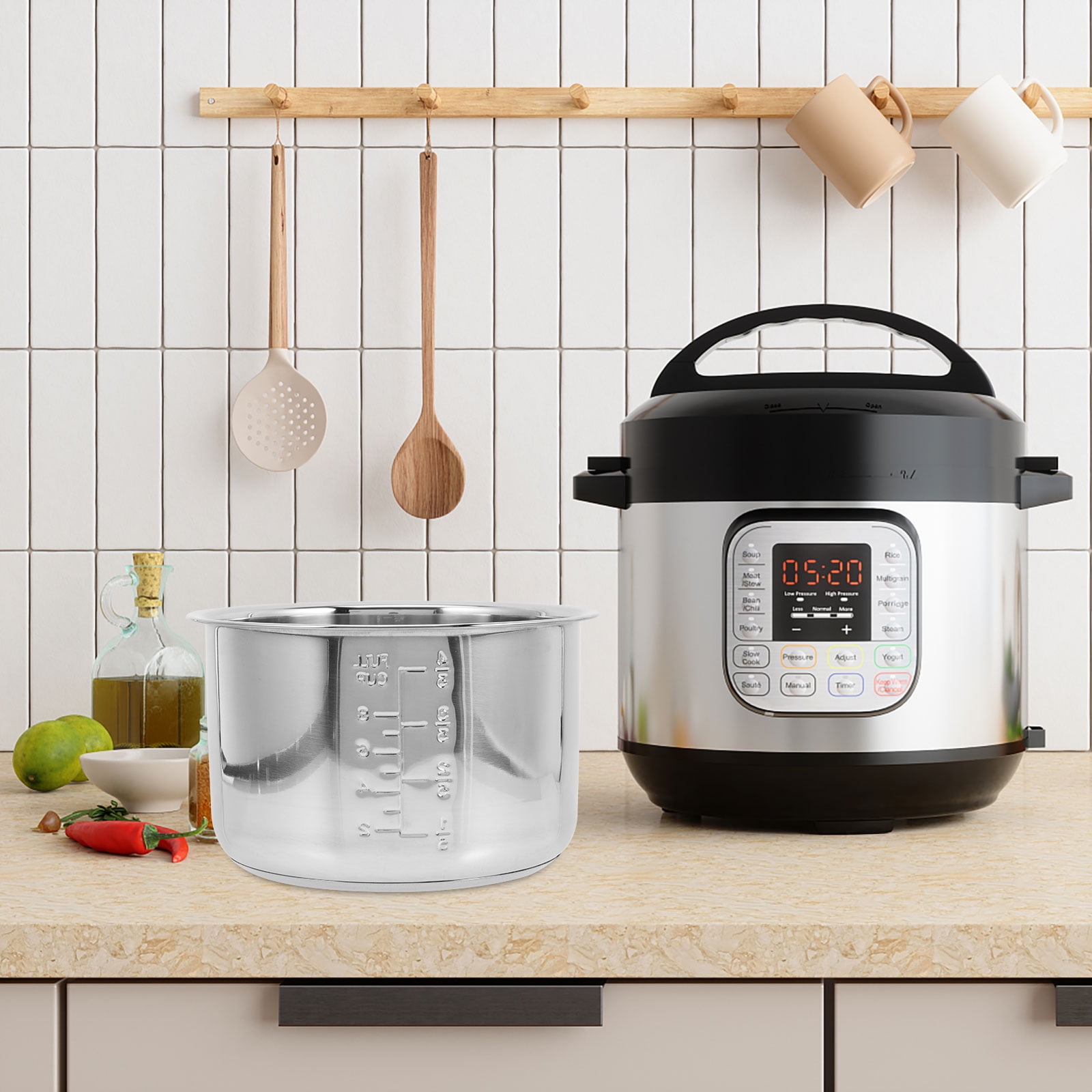 Hytrove Stainless Steel Rice Cooker 1 Set for Household Cooking, and Easy to Use Kitchen Appliance
