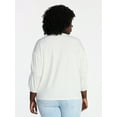 thumbnail image 2 of Terra & Sky Women's Plus Size Double Blouson Top with 3/4-Length Sleeves, Sizes 0X-5X, 2 of 5