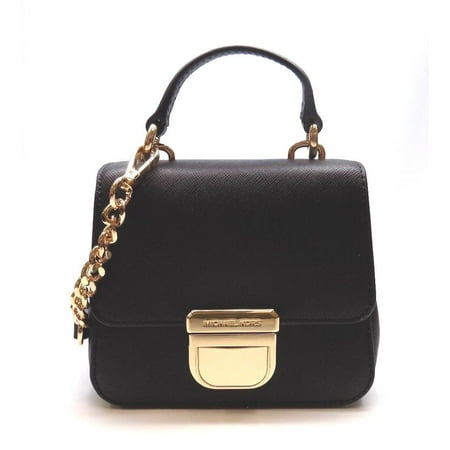Black Quilted Leather Mini - NEW WOMENS MICHAEL KORS BRIDGETTE MINI TH BLACK SAFFIANO LEATHER CROSSBODY BAG