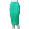 thumbnail image 3 of SSOULM Women's Stretchy Fitted Midi Pencil Skirt with Back Slit and Plus Size, 3 of 4