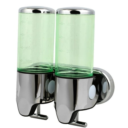 Abs Plastic Green - Uxcell ABS Plastic Wall Mount Double Chember Soap Dispenser Green, 17 oz Each Capacity