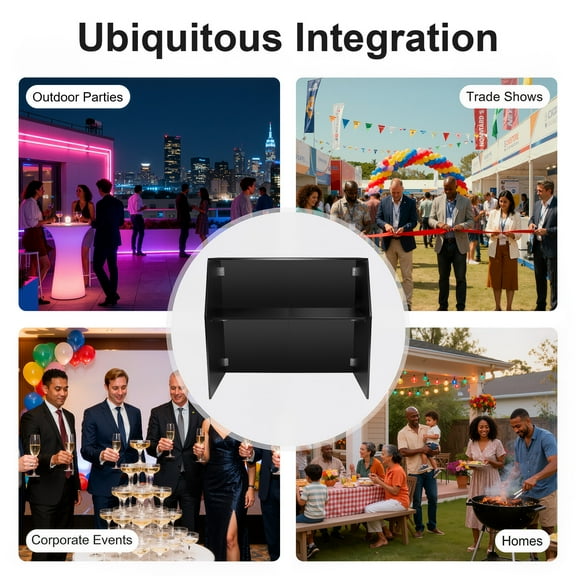 121.29*49.53*108.59cm Freestanding Foldable Bar Portable Event Bar Black Rectangular with Practical Latches