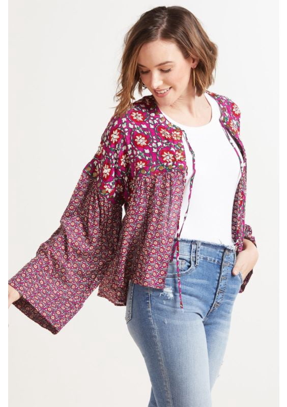 Free People Malia Embellished Printed 