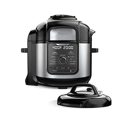 Ninja FD401 Foodi 8-qt. 9-in-1 Deluxe XL Cooker & Air Fryer-Stainless Steel Pressure Cooker, 8 Quart,