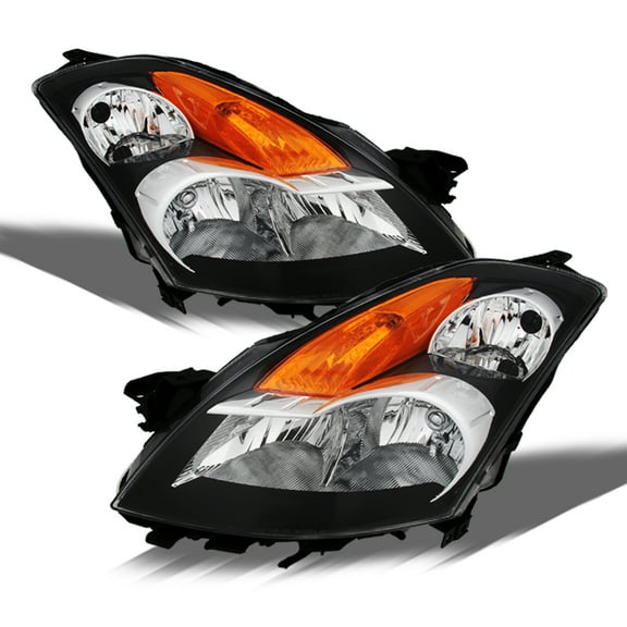 AKKON - For Nissan Altima Sedan L32A Black Bezel Halogen Type Headlights Driver/Passenger Head Lamps Pair