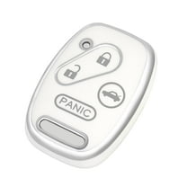 OFFCURVE Key Fob Cover Case for Honda Accord Crosstour CR-V Civic Element Pilot K,White Sliver