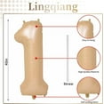 thumbnail image 2 of 40 Inch Beige Number 1 Balloon for 1st Birthday Decoration, Large Self Inflating Cream Foil Number Balloons 0-9 for Boys Girls, White Sand 1 Helium Balloons for Women Men Party Anniversary Supplies, 2 of 10