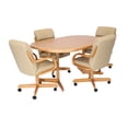 thumbnail image 3 of Caster Chair Company 5-Piece 42x[42/60] Caster Dining Set Wood Edge Laminate Table Top & Desert Chairs, 3 of 35