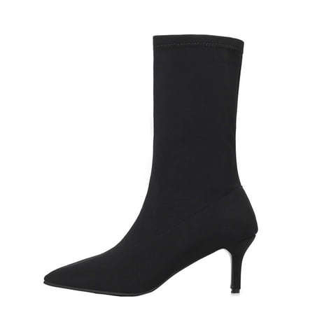 

Honeeladyy Fashion Pointed Suede Candy Color Slip On Solid Long Thin Heel Multi Color Women s Black Clearance under 5$