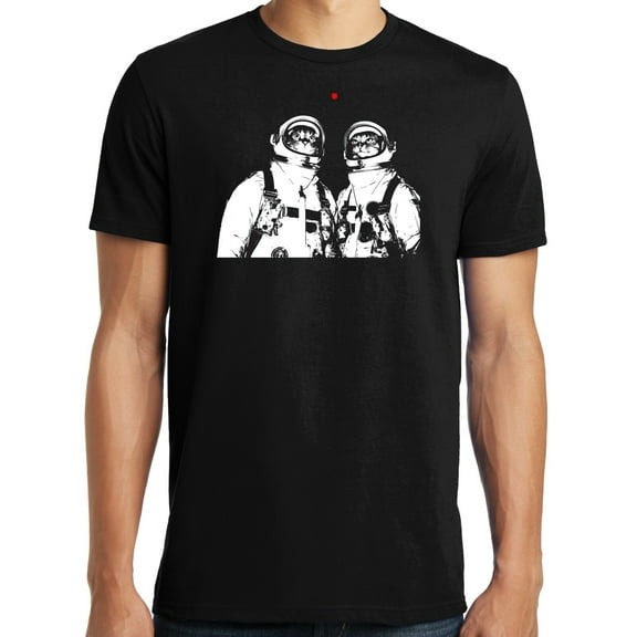PubliciTeeZ Big and Tall Funny Cat Astronaut Laser Pointer T-Shirt