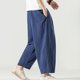 thumbnail image 5 of Men Pants Loose Straight Elastic Waist Casual Loose Lounge Trousers Solid Color, 5 of 8
