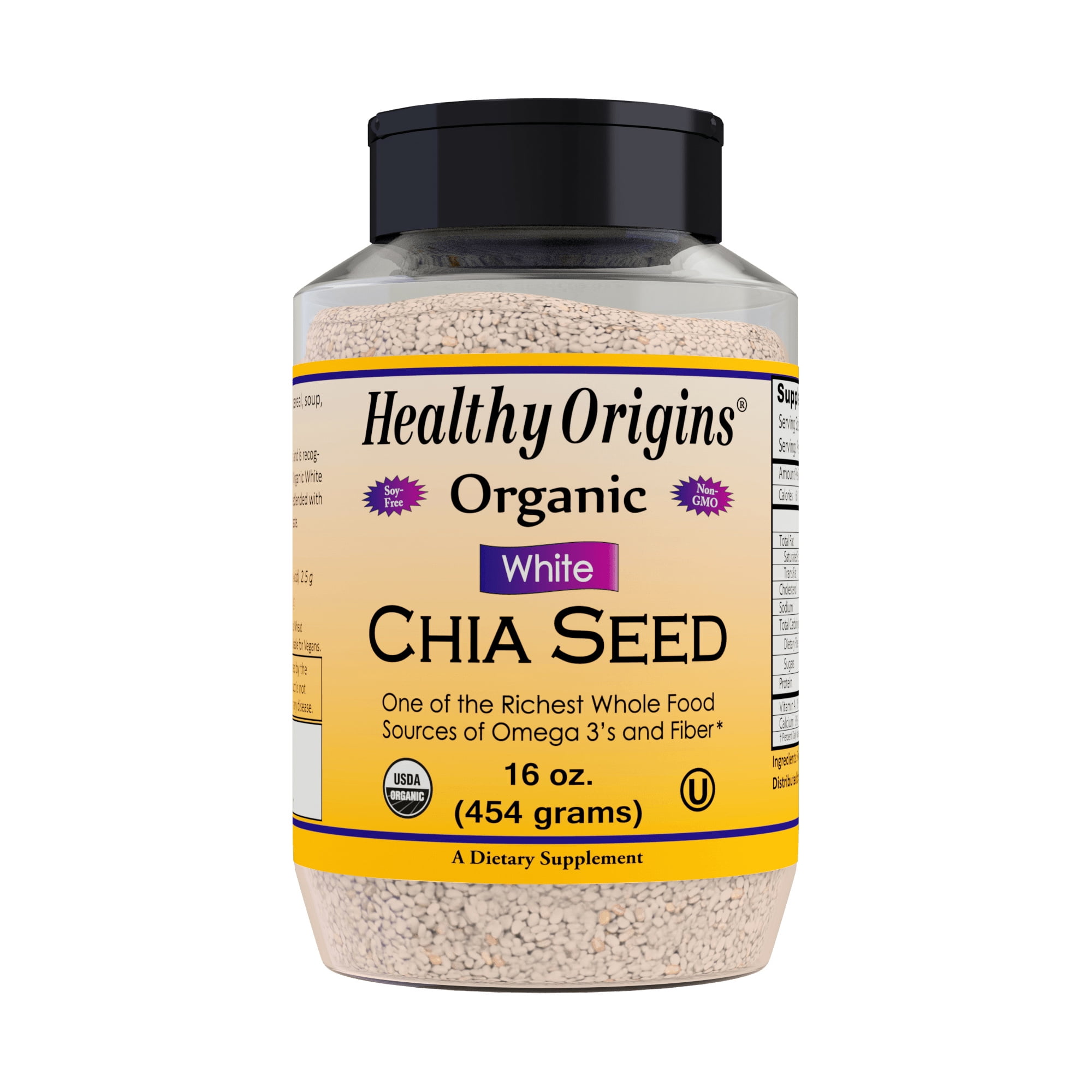 Healthy Origins Organic White Chia Seed, 16 oz