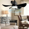 thumbnail image 3 of 28' Ceiling Fans with Lights and Remote/App Control,Low Profile Ceiling Fans with 5 Reversible Blades 3 Colors Dimmable 6 Speeds Ceiling Fan for Bedroom Kitchen,Black Abs+Steel(Q235) Electrical, 3 of 6