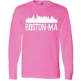 thumbnail image 3 of Inktastic Boston Massachussetts Skyline City Silhouette Long Sleeve T-Shirt, 3 of 5