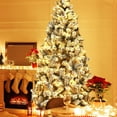 thumbnail image 2 of COSTWAY 7.5 FT Pre-Lit Christmas Tree, Snow Flocked Hinged Xmas Tree with 1010 Branches Tips & 450 LED Lights, Metal Stand, Artificial Pine Lighted Holiday Tree for Home Office Decorations, 2 of 8