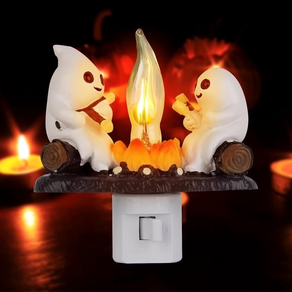 Halloween Decorations for Indoor Readers & Book Lover Desk Home Party, oyeftp Halloween Ghost Bubble Bath Lamp, Cute Bathtub Ghost Night Lights for Halloween Decor, Reading Books Nightlight,
