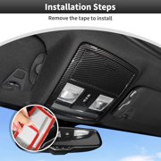 JJMY Carbon Fiber Roof Reading Light Cover Trim Kit For Dodge Challenger 2010-2025