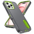 thumbnail image 2 of for iPhone 16 Pro Max Case, iPhone 16 Pro Max Phone Case with Built in Kickstand, Shockproof/Dustproof/Drop Proof Heavy Duty Military-Grade Rugged Protective Cover for iPhone 16 Pro Max,Grey, 2 of 9