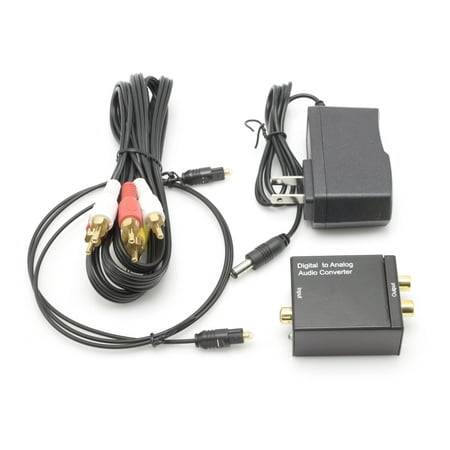 Digital Optical Audio Converter Kit by THE CIMPLE CO | Digital Optical Coax to Analog RCA Audio Adapter with RCA and Toslink (Fiber) Cable -