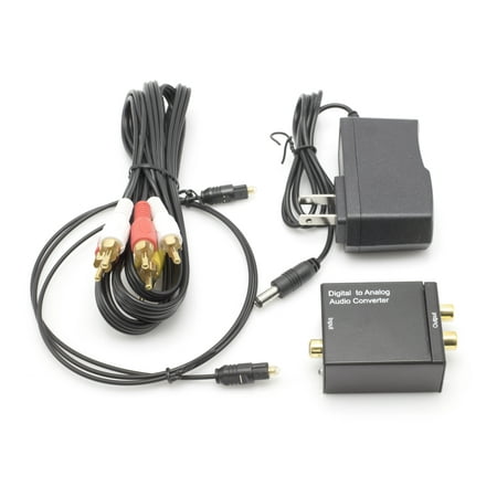Coax Converter To Rca Digital Optical Audio Converter Kit by THE CIMPLE CO | Digital Optical Coax to Analog RCA Audio Adapter with RCA and Toslink (Fiber) Cable - (Black) ()
