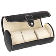 thumbnail image 1 of Caja de almacenamiento Sunnimix Cilindro para 3 relojes de cuero PU Negro, 1 of 8