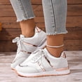 thumbnail image 2 of YLYL Women Sneakers Lace up Round Toe Waterproof Non-Slip Trendy Comfortable Casual Running Walking Shoes, 2 of 9