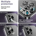 thumbnail image 3 of Dteck for iPhone 15 Pro Camera Lens Protector, Case-Friendly Strong Adsorption Metal Tempered Glass Rear Camera Protector,Black, 3 of 3
