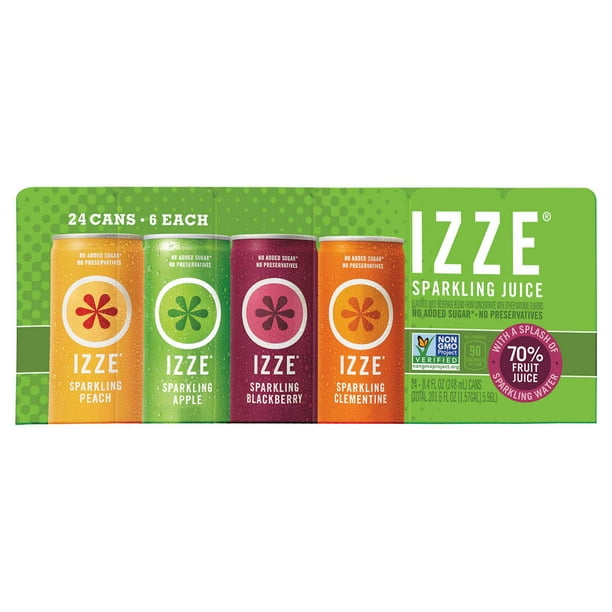 IZZE Sparkling Juice, Variety Pack, 8.4 fl oz, 24count