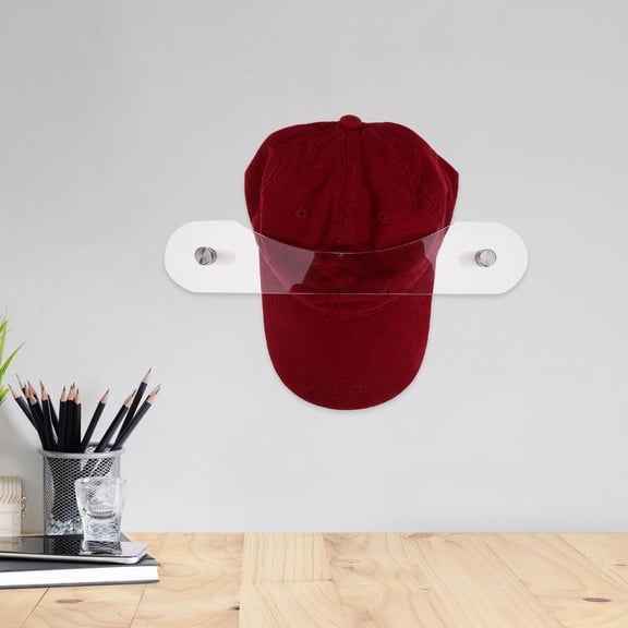Pretyzoom 2Pcs Transparent Baseball Cap Holder Space Saving Rack for Bedroom Storage