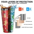 thumbnail image 3 of 16oz Tumblers Red Christmas Gingerbread Man Pattern Stainless Steel Vacuum Insulated Double Wall Travel Tumbler Cups Mug with Lid and Straw,Cleaning Brush for Coffee,Tea, 3 of 4